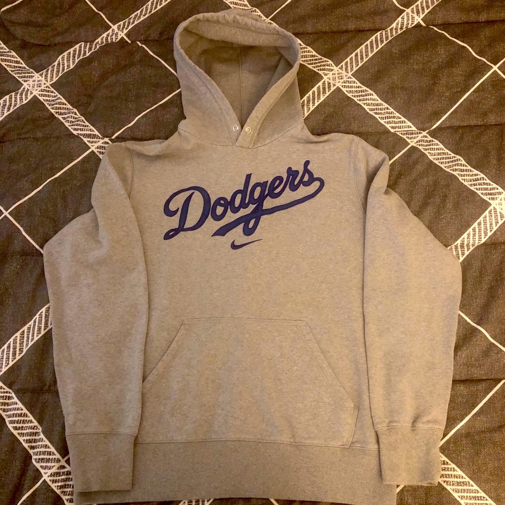 Nike LA Dodgers Gray Center Swoosh Logo Hoodie